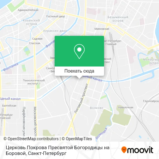 Карта Церковь Покрова Пресвятой Богородицы на Боровой