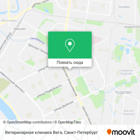 Карта Ветеринарная клиника Вега