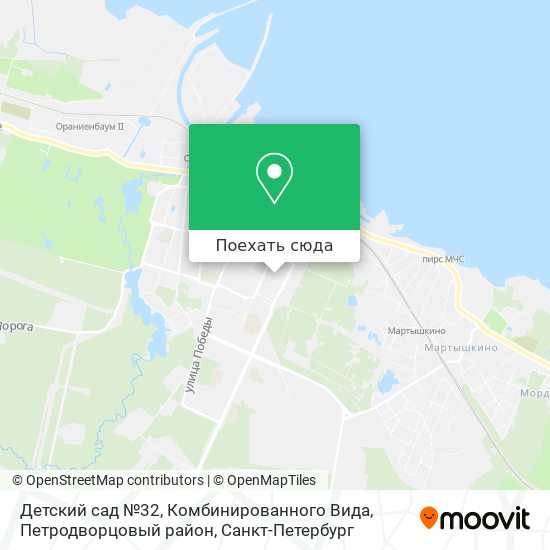 Карта Детский сад №32, Комбинированного Вида, Петродворцовый район