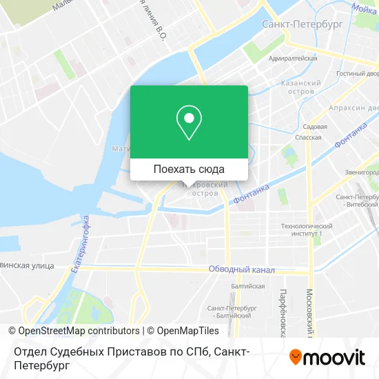 Карта Отдел Судебных Приставов по СПб