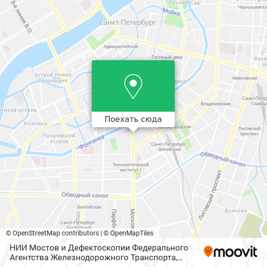 Карта НИИ Мостов и Дефектоскопии Федерального Агентства Железнодорожного Транспорта