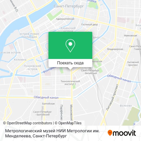 Карта Метрологический музей НИИ Метрологии им. Менделеева