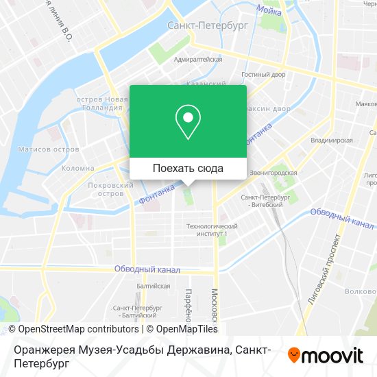 Карта Оранжерея Музея-Усадьбы Державина