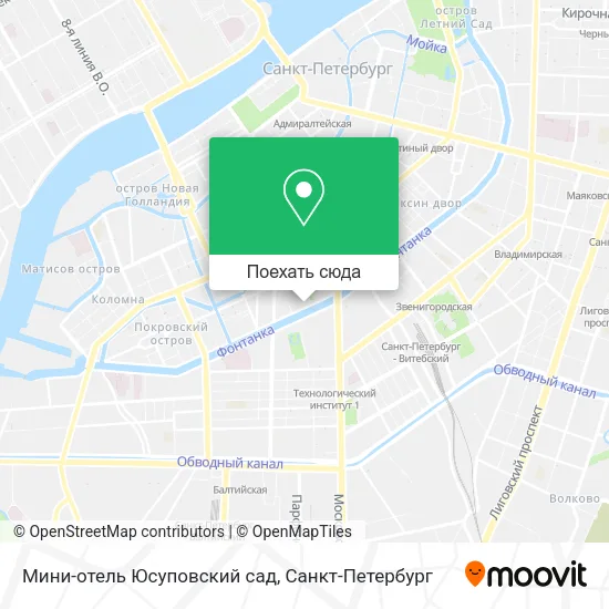 Карта Мини-отель Юсуповский сад