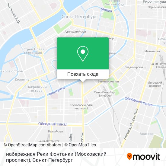 Карта набережная Реки Фонтанки (Московский проспект)