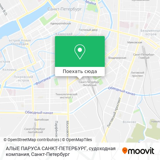 Карта АЛЫЕ ПАРУСА САНКТ-ПЕТЕРБУРГ, судоходная компания