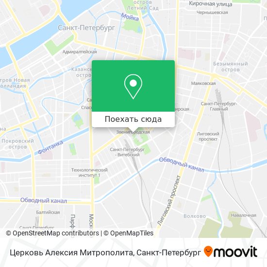 Карта Церковь Алексия Митрополита