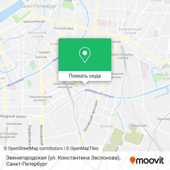 Карта Звенигородская (ул. Константина Заслонова)
