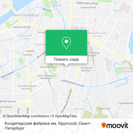 Карта Кондитерская фабрика им. Крупской