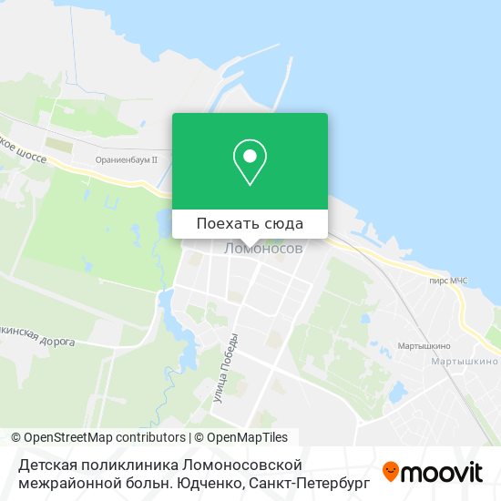 Карта Детская поликлиника Ломоносовской межрайонной больн. Юдченко