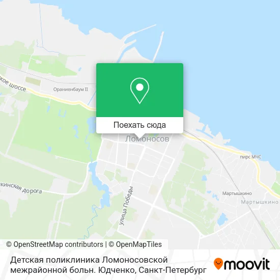 Карта Детская поликлиника Ломоносовской межрайонной больн. Юдченко