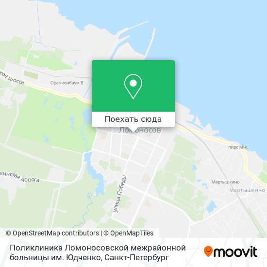 Карта Поликлиника Ломоносовской межрайонной больницы им. Юдченко