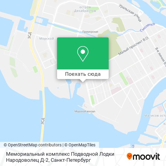 Карта Мемориальный комплекс Подводной Лодки Народоволец Д-2