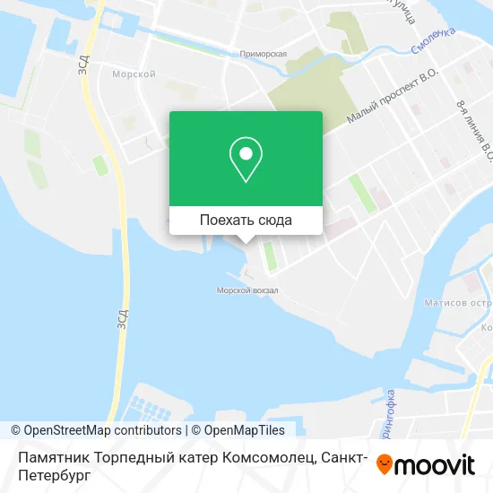 Карта Памятник Торпедный катер Комсомолец