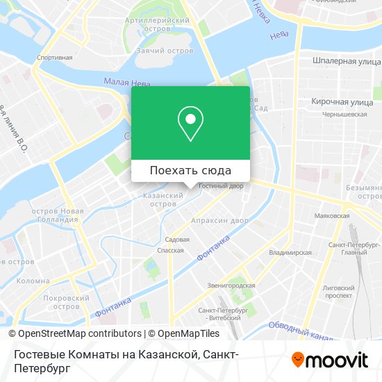 Карта Гостевые Комнаты на Казанской