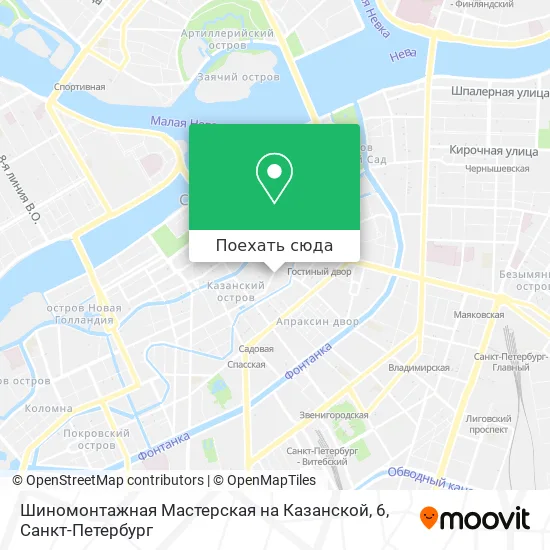 Карта Шиномонтажная Мастерская на Казанской, 6