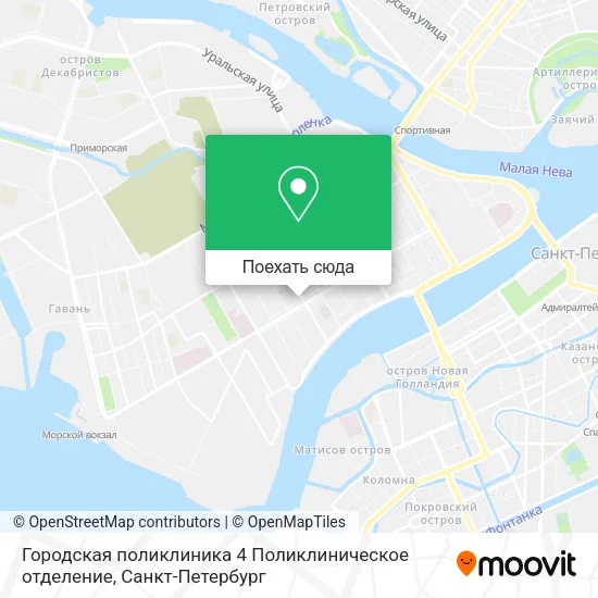 Карта Городская поликлиника 4 Поликлиническое отделение