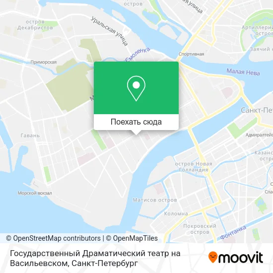 Карта Государственный Драматический театр на Васильевском