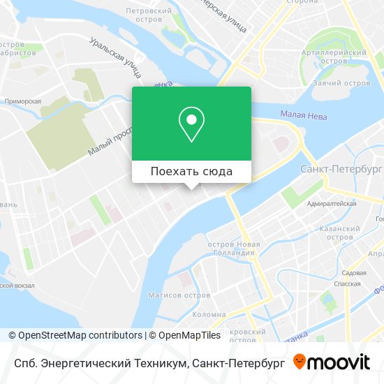 Карта Спб. Энергетический Техникум
