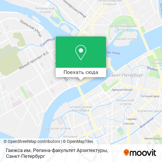 Карта Гаижса им. Репина-факультет Архитектуры