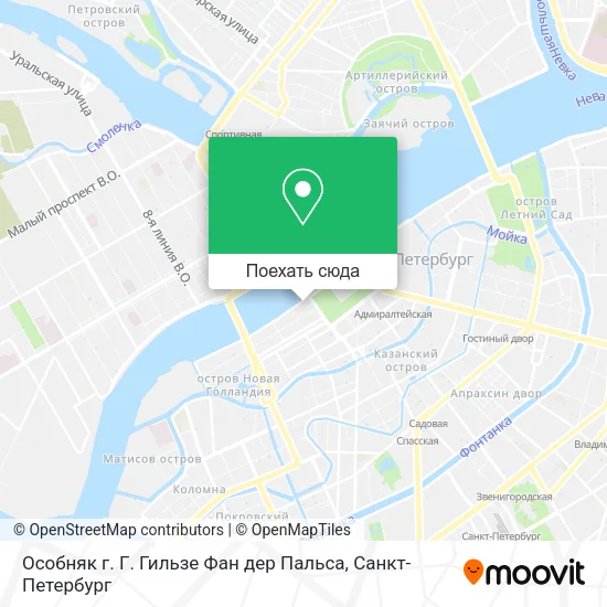 Карта Особняк г. Г. Гильзе Фан дер Пальса