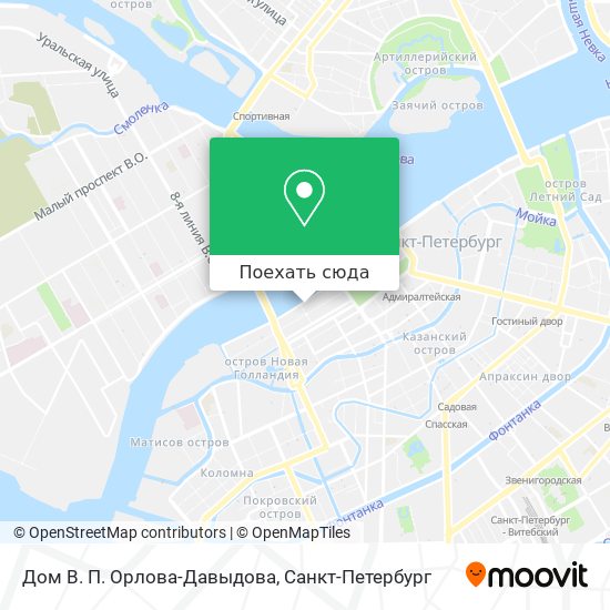 Карта Дом В. П. Орлова-Давыдова