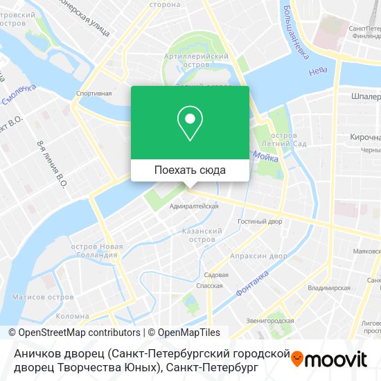 Карта Аничков дворец (Санкт-Петербургский городской дворец Творчества Юных)