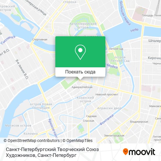 Карта Санкт-Петербургский Творческий Союз Художников