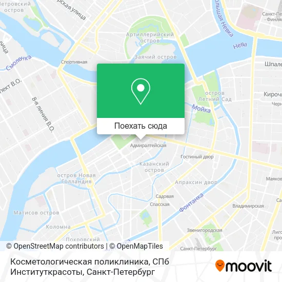 Карта Косметологическая поликлиника, СПб Институткрасоты
