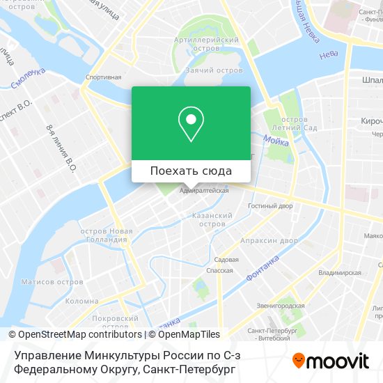 Карта Управление Минкультуры России по С-з Федеральному Округу