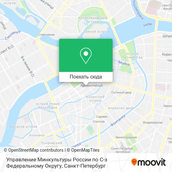 Карта Управление Минкультуры России по С-з Федеральному Округу