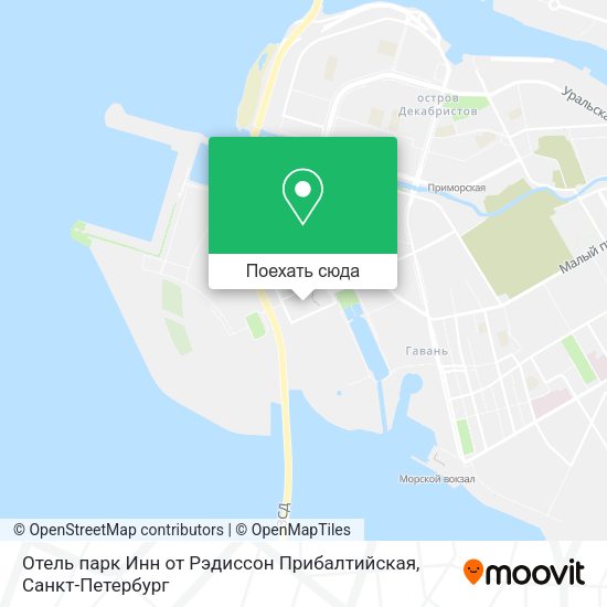 Карта Отель парк Инн от Рэдиссон Прибалтийская