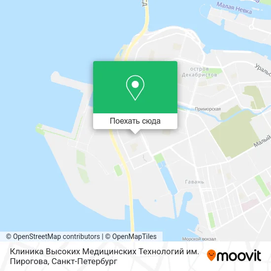 Карта Клиника Высоких Медицинских Технологий им. Пирогова