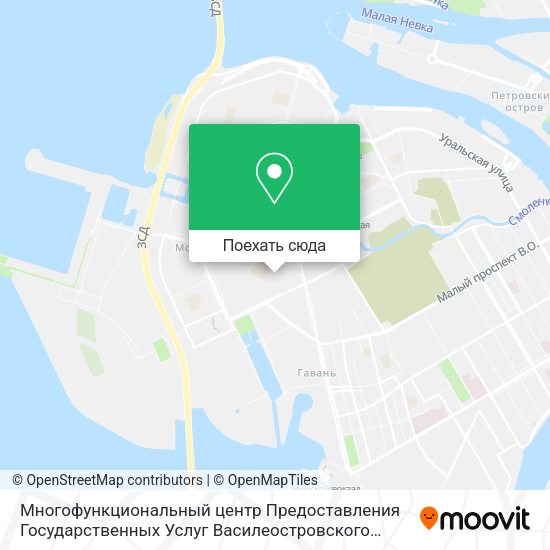 Карта Многофункциональный центр Предоставления Государственных Услуг Василеостровского района