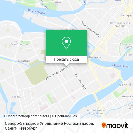 Карта Северо-Западное Управление Ростехнадзора