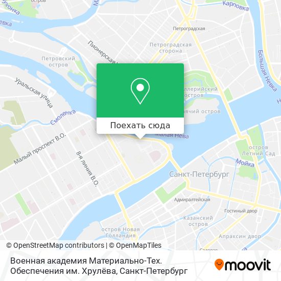 Карта Военная академия Материально-Тех. Обеспечения им. Хрулёва