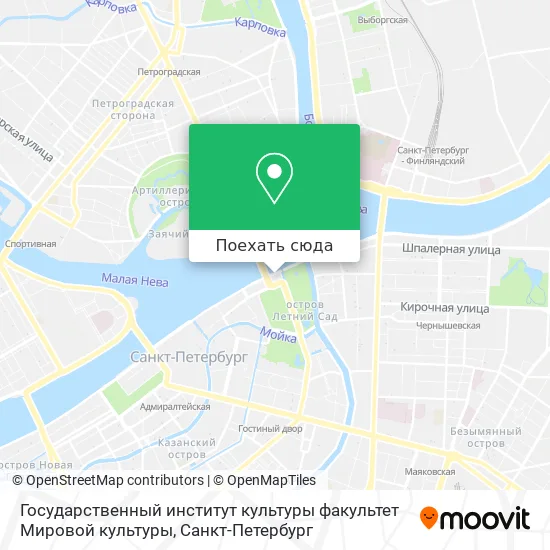 Карта Государственный институт культуры факультет Мировой культуры