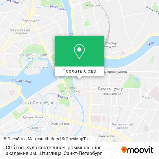 Карта СПб гос. Художественно-Промышленная академия им. Штиглица
