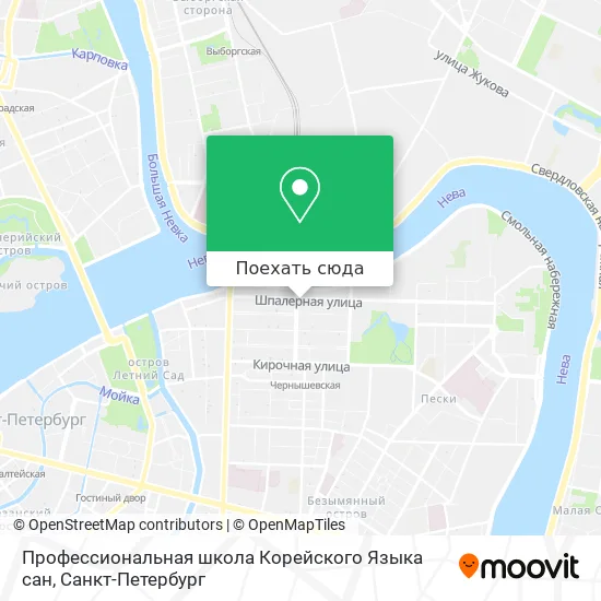 Карта Профессиональная школа Корейского Языка сан