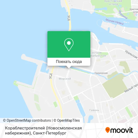 Карта Кораблестроителей (Новосмоленская набережная)