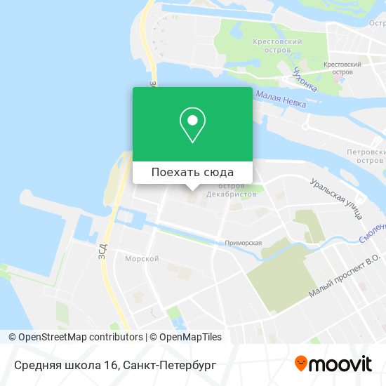Карта Средняя школа 16