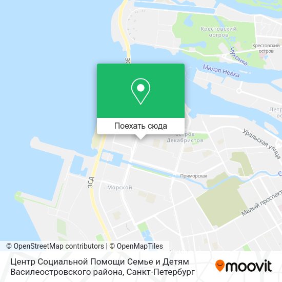Карта Центр Социальной Помощи Семье и Детям Василеостровского района