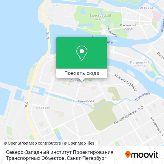 Карта Северо-Западный институт Проектирования Транспортных Объектов