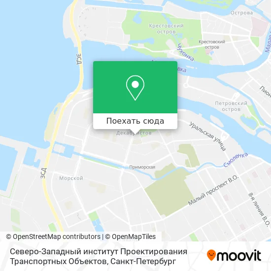Карта Северо-Западный институт Проектирования Транспортных Объектов