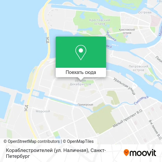 Карта Кораблестроителей (ул. Наличная)
