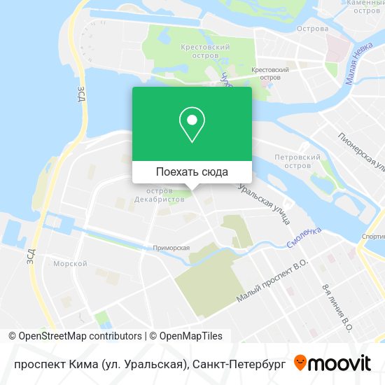 Карта проспект Кима (ул. Уральская)