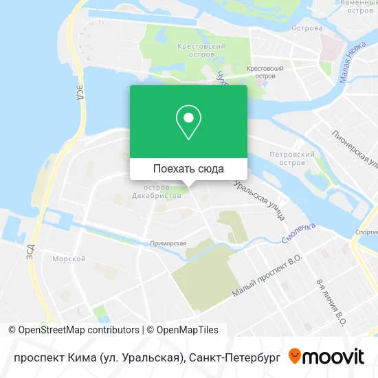Карта проспект Кима (ул. Уральская)