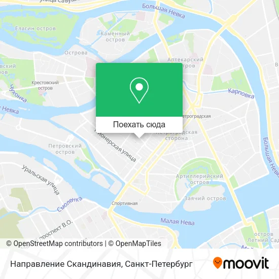 Карта Направление Скандинавия