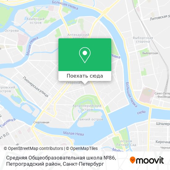 Карта Средняя Общеобразовательная школа №86, Петроградский район
