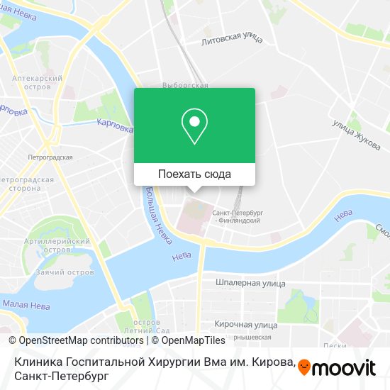 Карта Клиника Госпитальной Хирургии Вма им. Кирова